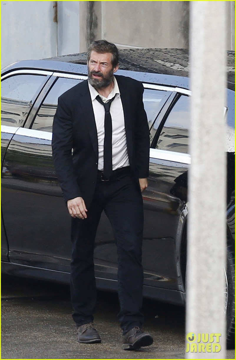 Hugh Jackman Beard Wolverine 3 Set Photos 05