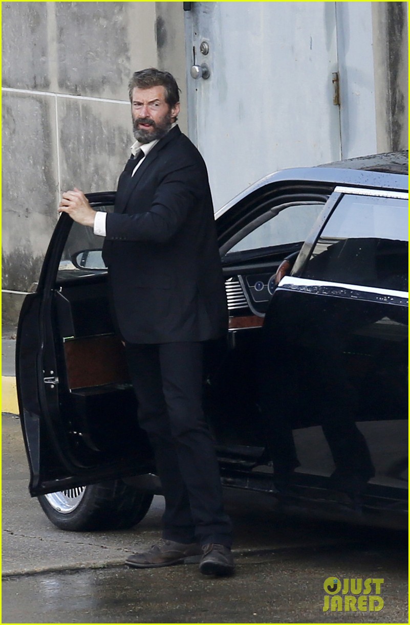 Hugh Jackman Beard Wolverine 3 Set Photos 10