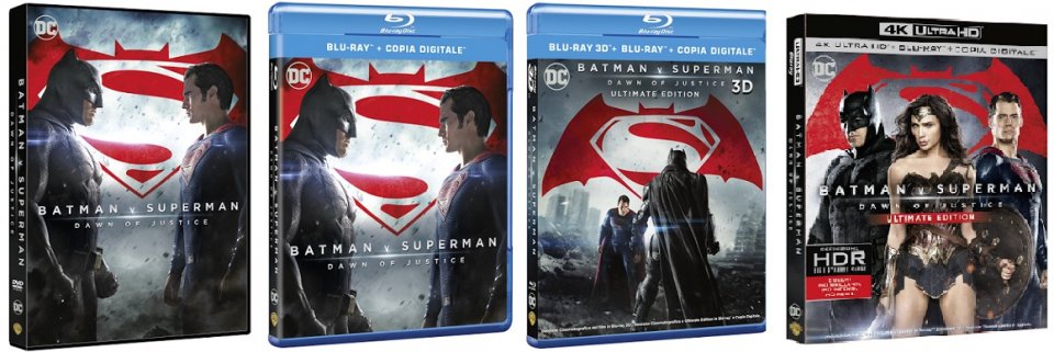 Le cover homevideo di Batman v Superman