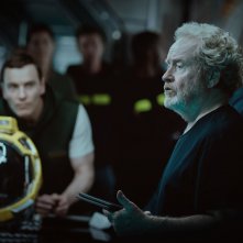 Alien: Covenant - Michael Fassbender e Ridley Scott sul set