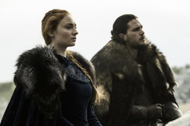 Il Trono di Spade: Sansa e Jon Snow in un momento prima della battaglia di Battle of the Bastards