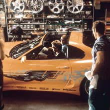 The Fast and the Furious: Vin Diesel, Paul Walker e Michelle Rodriguez in una scena del film