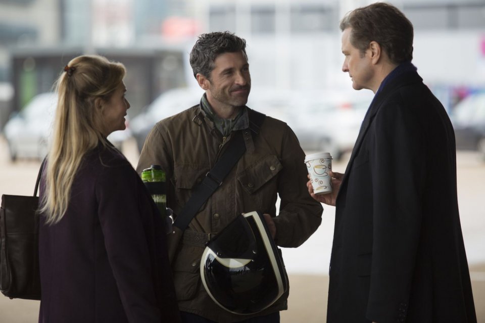 Bridget Jones's Baby: Renée Zellweger, Colin Firth e Patrick Dempsey in una scena del film