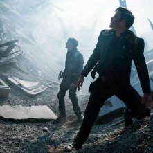 Star Trek Beyond: Anton Yelchin e Chris Pine in un'inquadratura del film