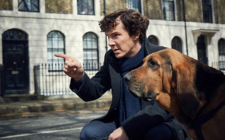 Sherlock: Benedict Cumberbatch in una foto della quarta stagione