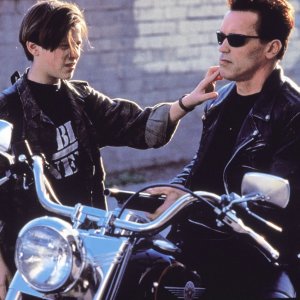 Terminator 2: Edward Furlong e Arnold Schwarznegger