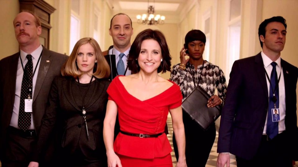 Veep: un'immagine del cast durante un momento della quinta stagione