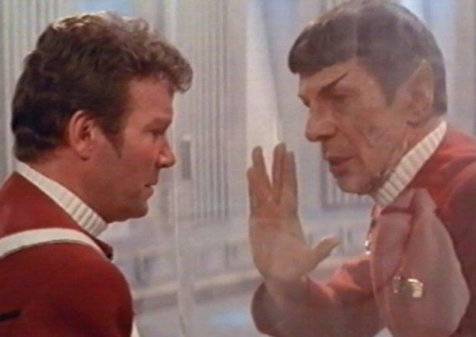 Star Trek II: L'ira di Khan - William Shatner e Leonard Nimoy in un momento del film