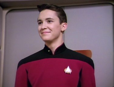 Wil Wheaton in una scena della serie tv di Star Trek