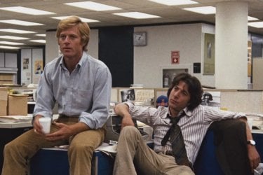 Tutti gli uomini del presidente: una scena con Robert Redford e Dustin Hoffman