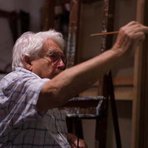 El vendedor de orquedas: Oswaldo Vigas in un momento del documentario