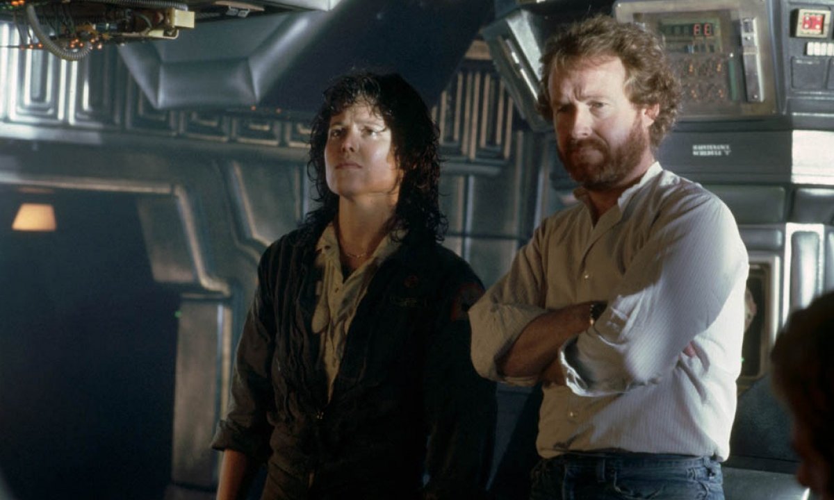 Ridley Scott e Sigourney Weaver sul set di Alien
