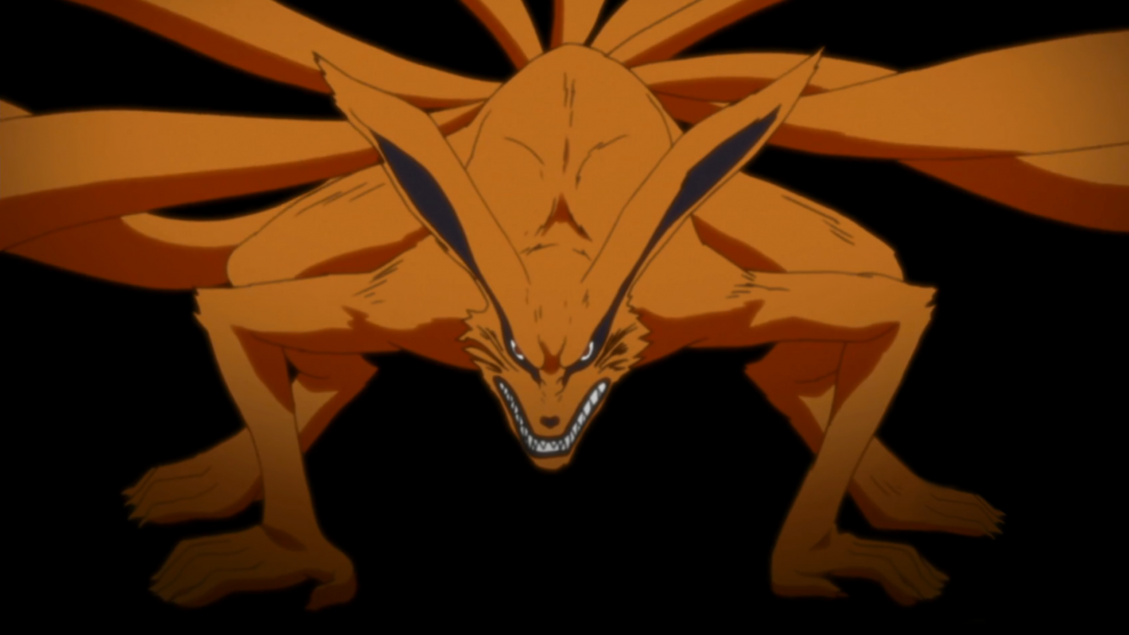 Una immagine della volpe a nove code di Naruto