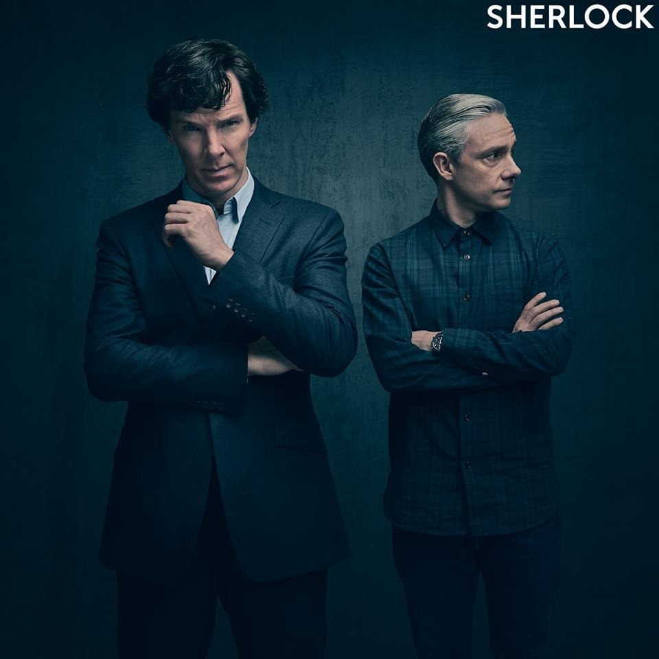 Sherlock: Benedict Cumberbatch e Martin Freeman in una prima immagine promozionale della quarta stagione