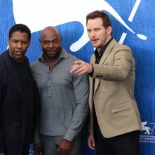 Venezia 2016: Antoine Fuqua, Denzel Washington, Chris Pratt al photocall de I magnifici 7