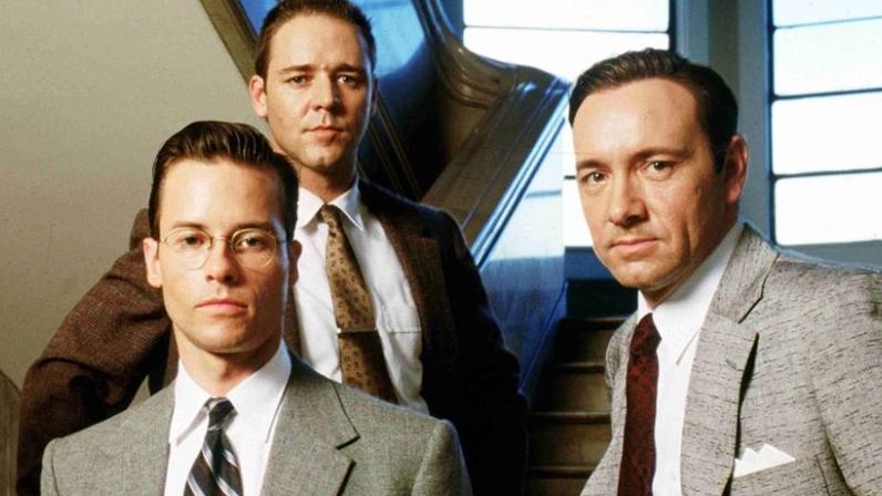 Kevin Spacey, Guy Pearce e Russell Crowe in L.A. Confidential