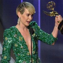 Sarah Paulson durante il suo discorso dopo aver vinto l'Emmy