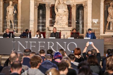 Inferno: il cast al completo durante la conferenza stampa di Firenze