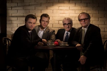 The Departed - foto di gruppo per Scorsese, DiCaprio, Damon e Jack Nicholson