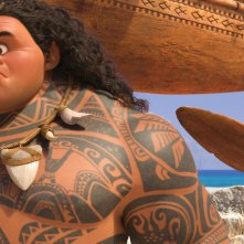 Oceania: Vaiana affronta Maui in una foto del film