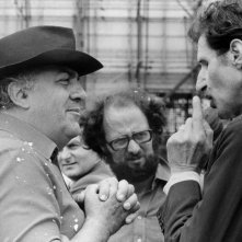 Federico Fellini e Ciccio Ingrassia sul set di Amarcord