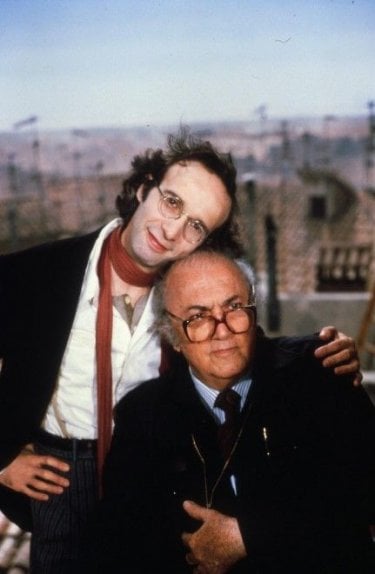 Fellini e Benigni sul set de La voce della Luna