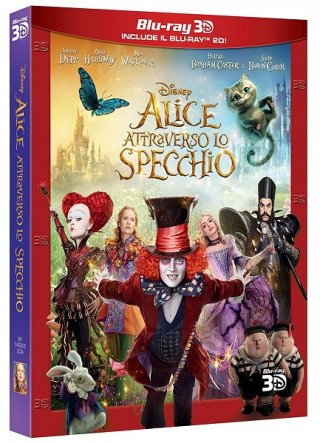 la cover del blu-ray 3D e 2D di Alice attraverso lo specchio