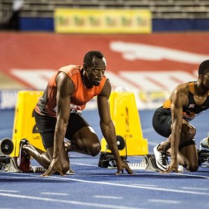 I Am Bolt: il pluricampione olimpionico prima della partenza in una delle sue gare