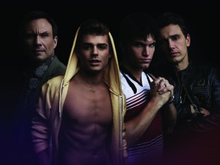 King Cobra: Garrett Clayton, Christian Slater, Keegan Allen e James Franco in un'immagine promozionale del film