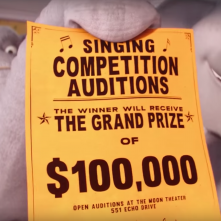 Sing: il volantino con su scritto il premio