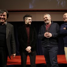 Il permesso – 48 ore fuori, Claudio Amendola e Giacomo Ferrara al Noir in Festival insieme al produttore CLaudio bonivento e al direttore del festival Giorgio Gosetti