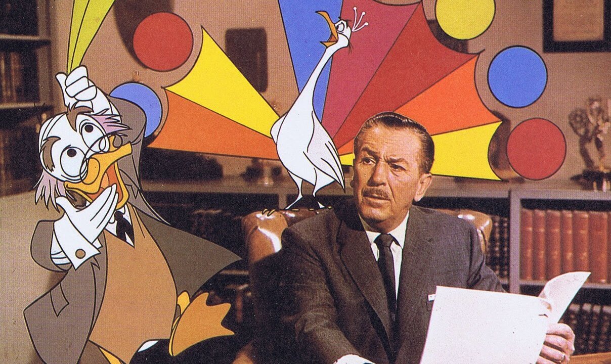 Una foto d'epoca di Walt Disney
