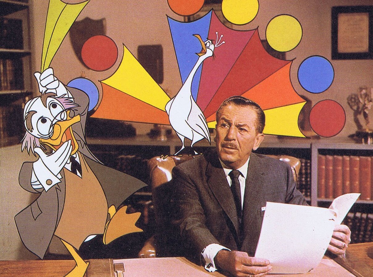 Una foto d'epoca di Walt Disney