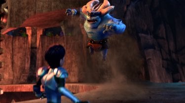 Trollhunters: una scena d'azione della serie animata