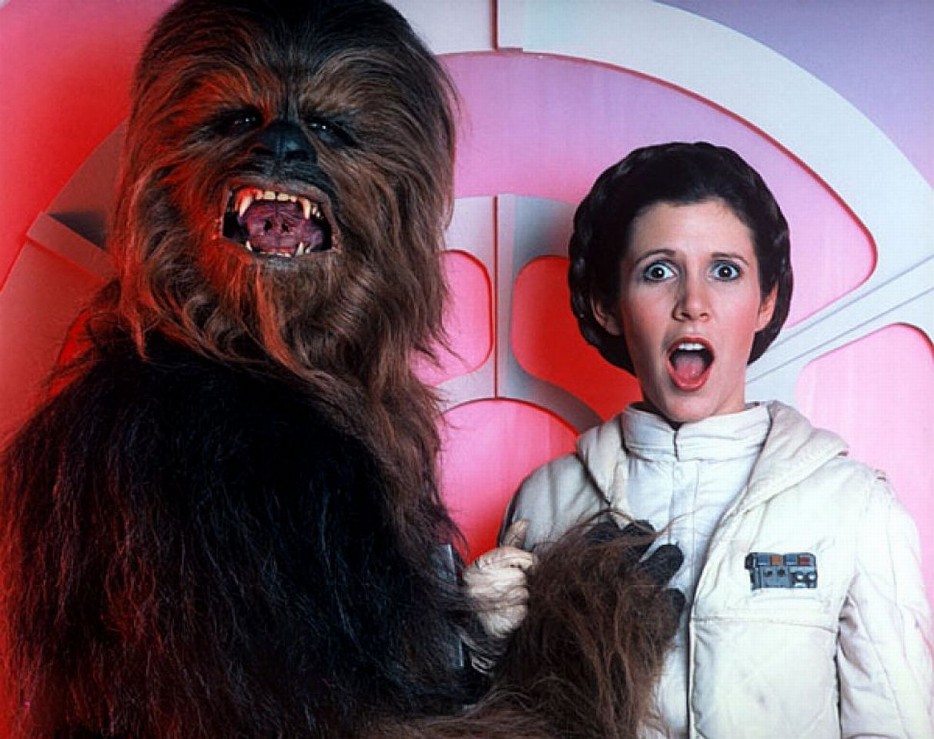 Boob Grab Star Wars Carrie Fisher Chewbacca Princess Leia Hd 934X