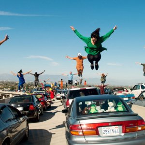 La La Land: un'immagine dalla scena musicale iniziale