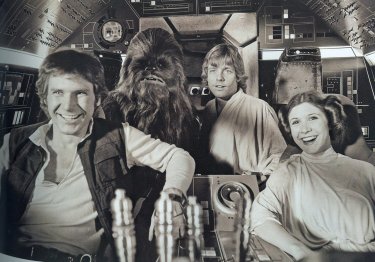 Guerre stellari: Harrison Ford, Mark Hamill e Carrie Fisher sul Millennium Falcon