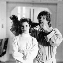 Guerre stellari: Carrie Fisher e Mark Hamill sul set
