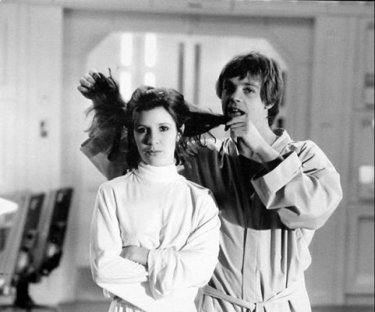 Guerre stellari: Carrie Fisher e Mark Hamill sul set