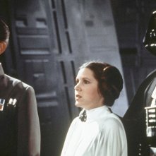 Peter Cushing e Carrie Fisher nella saga di Star Wars