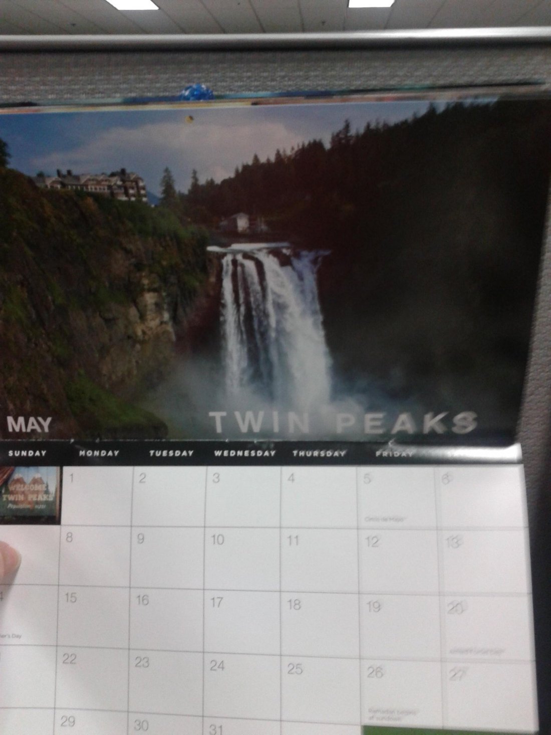 Twin Peaks Showtime Calendar 2017