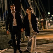 Cinquanta sfumature di nero: Jamie Dornan e Dakota Johnson in un momento del film