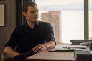 Cinquanta sfumature di nero: Jamie Dornan in un momento del film