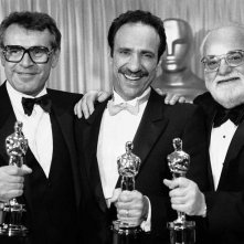 Milos Forman e F. Murray Abraham con gli Oscar vinti per Amadeus