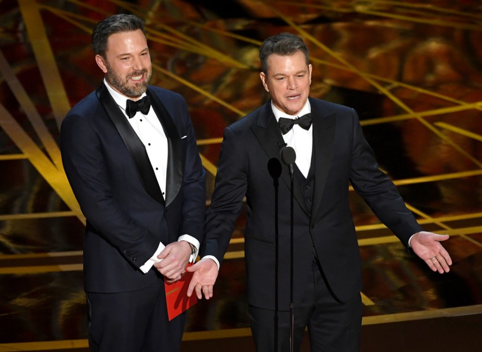 Oscars 2017: Matt Damon with Ben Affleck on stage