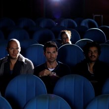 Aeffetto domino: Fabio Massa, Ivan Bacchi e Mohamed Zouaoui in un momento del film