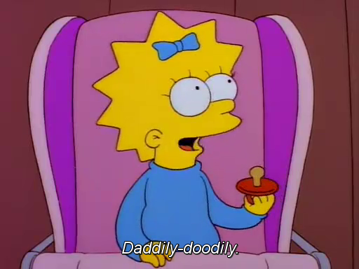 Una scena de I Simpson con Maggie