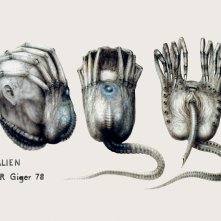 Il facehugger di Alien nei disegni di Giger