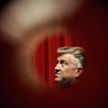 Una foto di David Lynch sul set