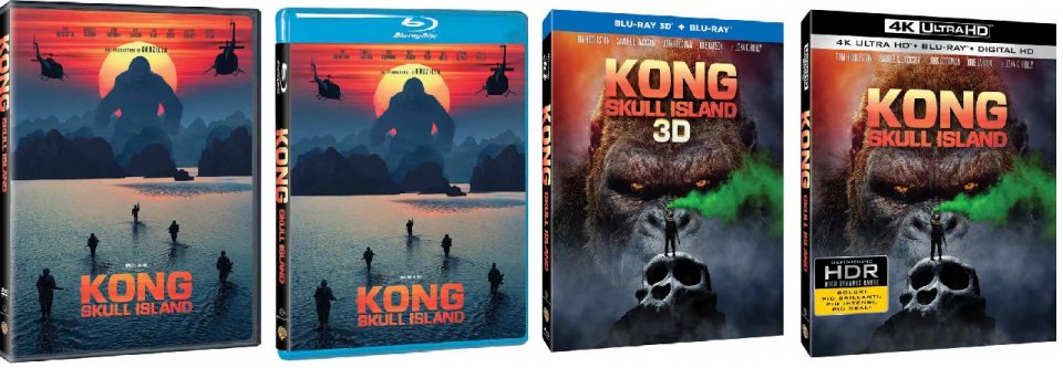 le cover homevideo di Kong: Skull Island